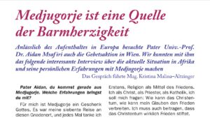 Bericht der Gebetsaktion Medjugorje im Heft 119